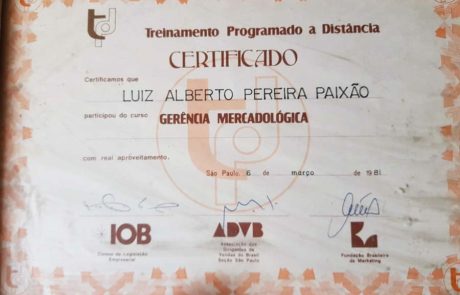 1981 - Certificado Gerência Mercadológica