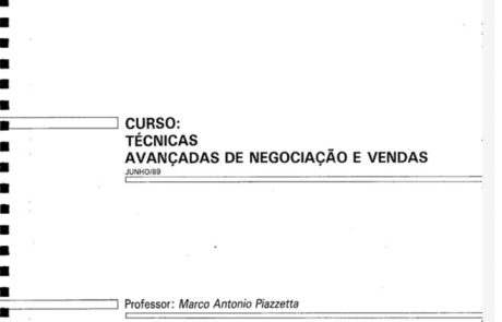 1989 - Apostila - Curso “Marketing Básico” - Negociação e vendas