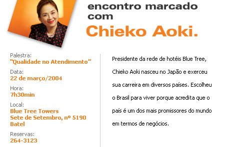 2004 - Estrela da Manhã - Palestra Chieko Aoki