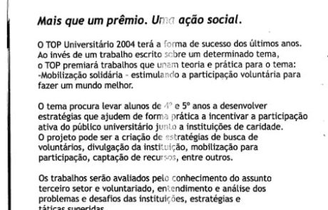 2004 - Top Universitário- - material apresentação