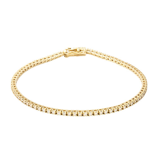 Pulseira Ouro Amarelo Riviera Diamantes 1,50 Quilates