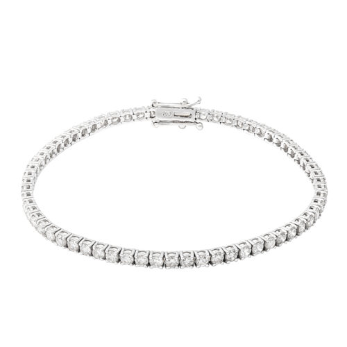 Pulseira Ouro Branco Riviera Diamantes 3,20 Quilates