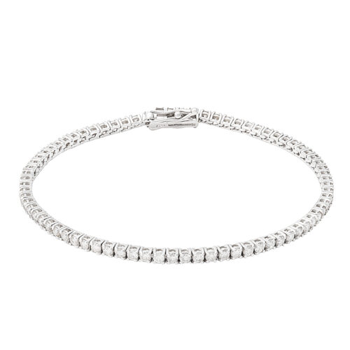 Pulseira Ouro Branco Riviera Diamantes 2,25 Quilates