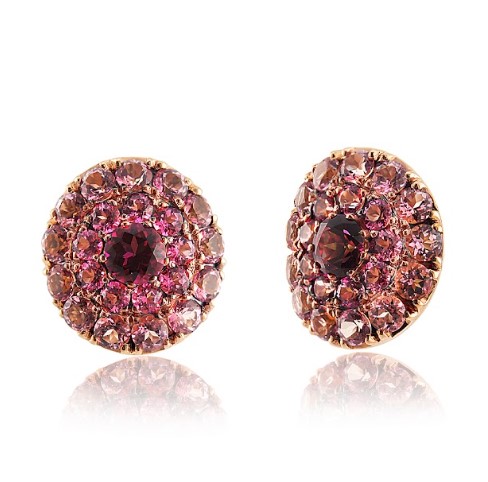 Brinco Ouro Rosé, Topázios Pink