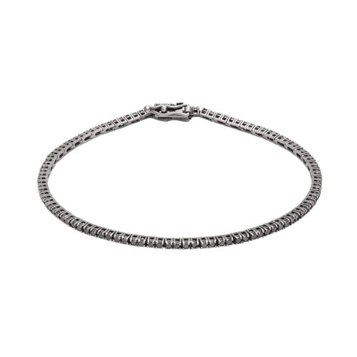 Pulseira Ouro Amarelo Riviera Diamantes Negros 1,55 Quilates