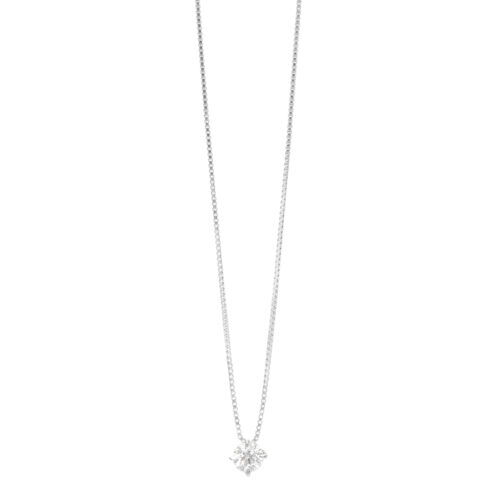 Gargantilha Ouro Branco Solitário Diamante 30 Pontos