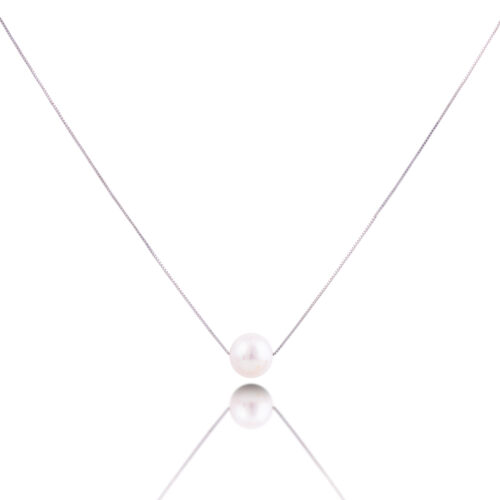 Gargantilha ouro branco pérola