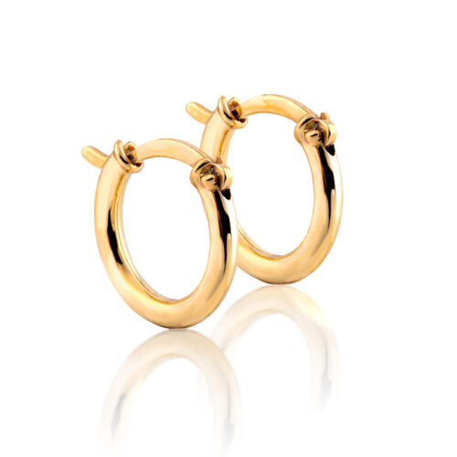 Brinco ouro amarelo argola tradicional 10mm