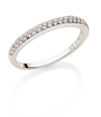 Anel Ouro Branco Diamantes 20 Pontos