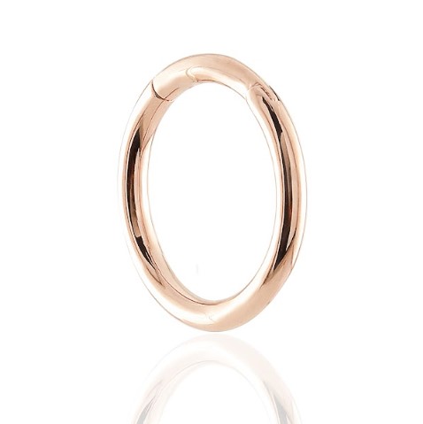 Brinco ouro rosé argola um lóbulo diâmetro 13mm
