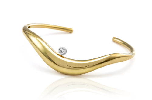 Bracelete ouro amarelo e diamante 0,09 ct