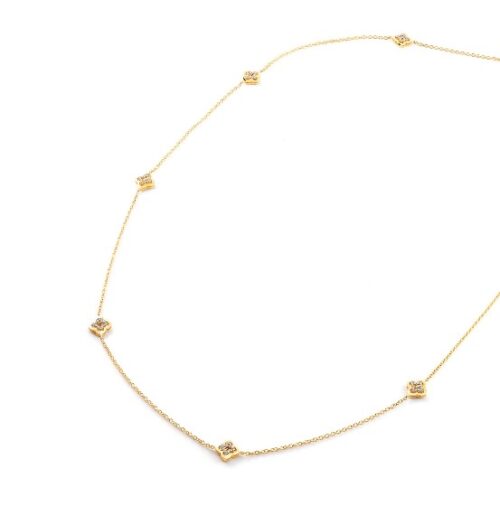 Colar Ouro Amarelo Elos Portugueses e Diamantes 0,36 ct