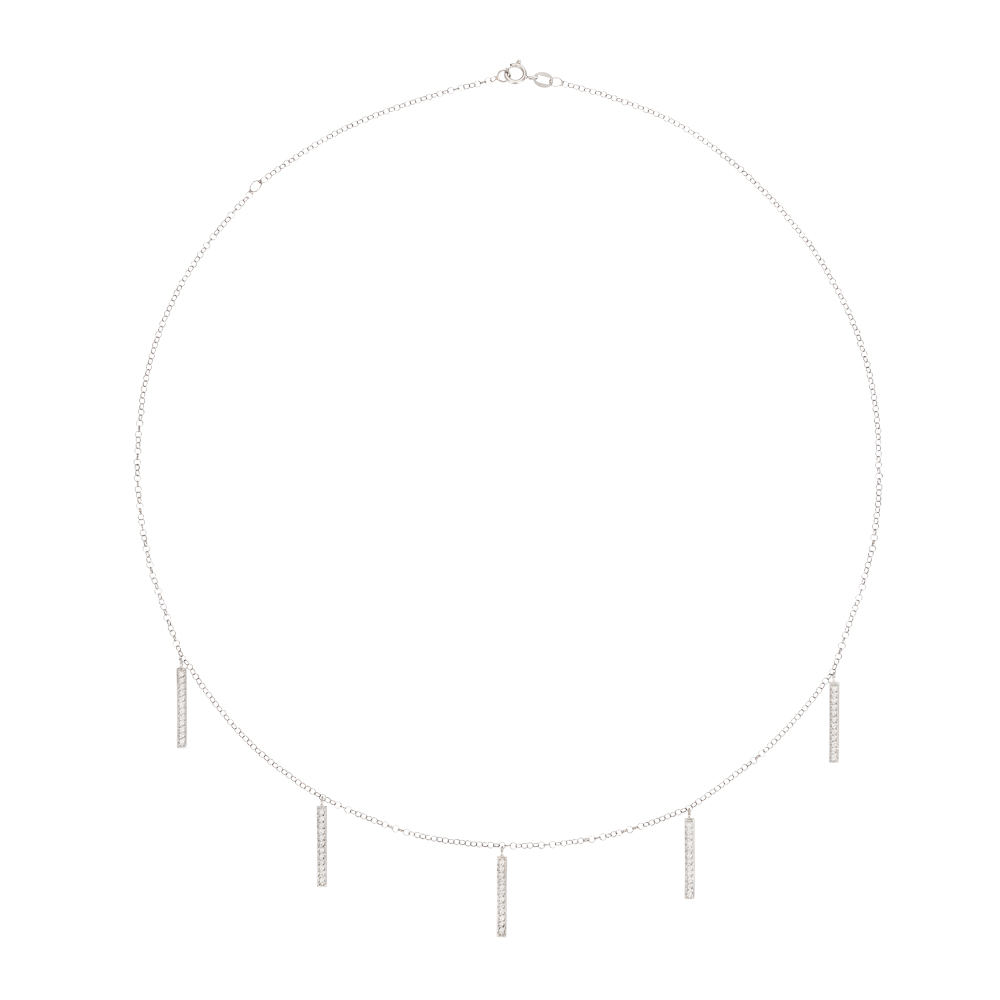 Gargantilha elos portugueses ouro branco e diamantes 0,30 ct