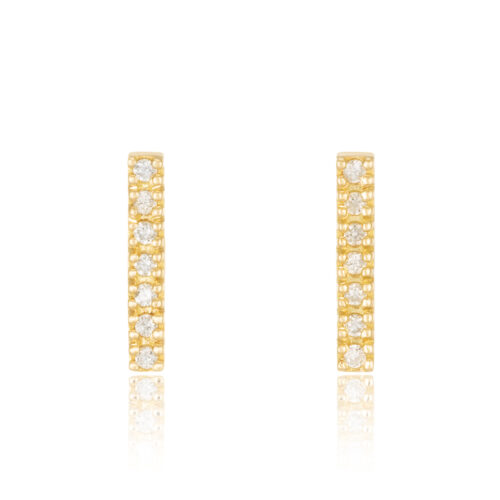 Brinco ouro amarelo e diamantes 0,11 ct