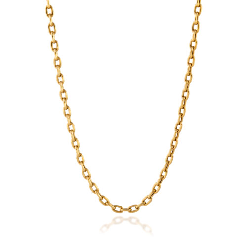 Corrente ouro amarelo malha cartier elos grandes 58 cm