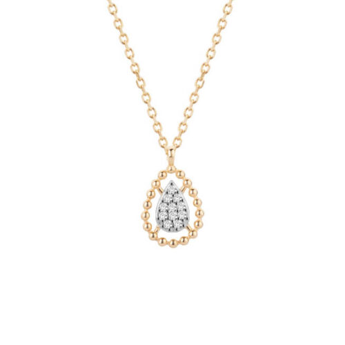 Gargantilha Ouro Amarelo Gota com Diamantes