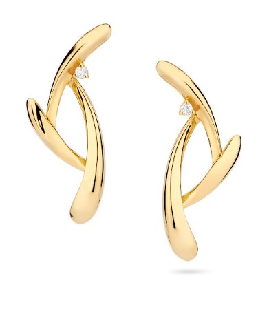 Brinco ouro amarelo e diamantes 