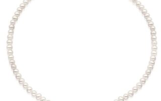 Colar ouro amarelo pérolas 6mm e pingente pérola barroca.