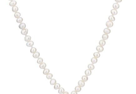 Colar de pérolas arroz e ouro amarelo 