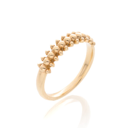 Anel aparador ouro amarelo bolinhas 