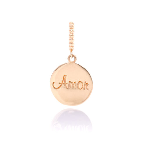 Pingente Placa Amor 10 MM Ouro Amarelo