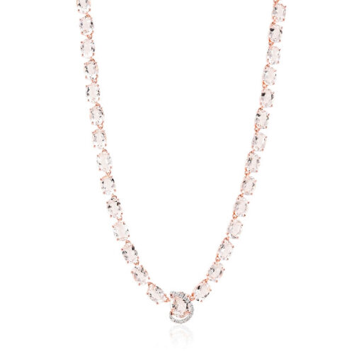 Gargantilha Ouro Rosé Quartzos e Diamantes Brumani