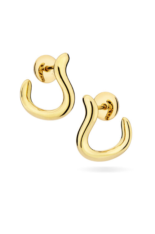 Brinco Ouro Amarelo 1/2 Argola Ondulado