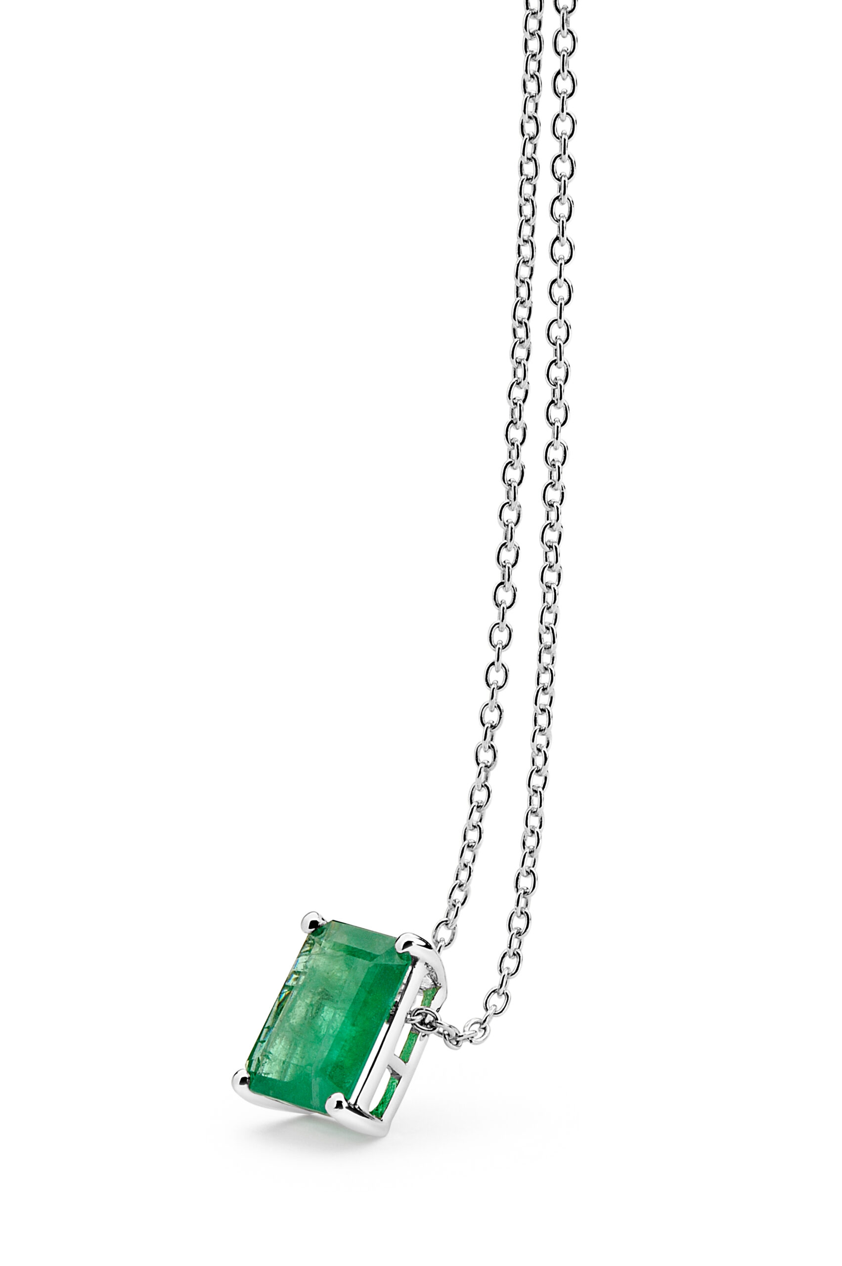 Gargantilha Ouro Branco com Esmeralda 1,97CT