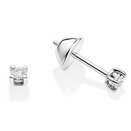 Brinco Ouro Branco Diamante 0.40 CT