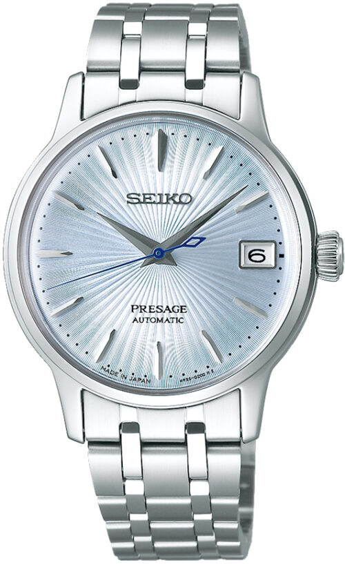 Relógio aço, mostrador prata, calendário, pulseira aço fosca.