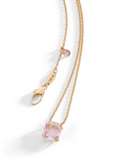 Gargantilha ouro rosé, pingente ametista Rose de France 2,11 ct 