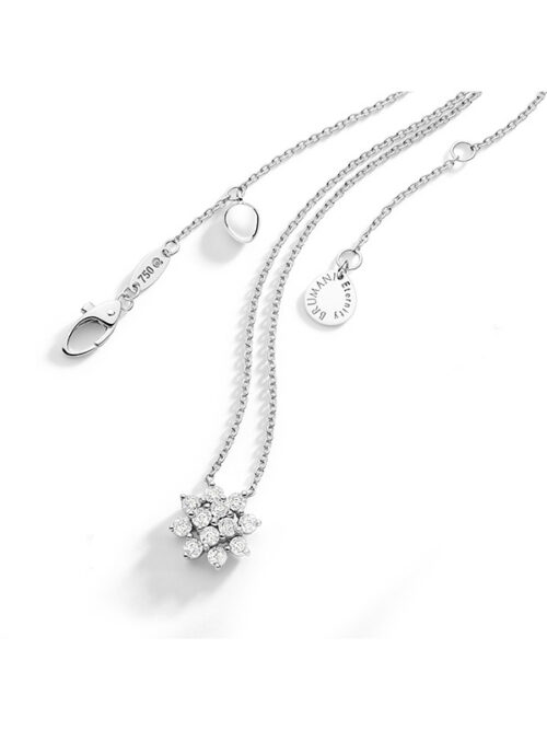 Gargantilha cartier ouro branco, pingente diamantes 0,15 ct